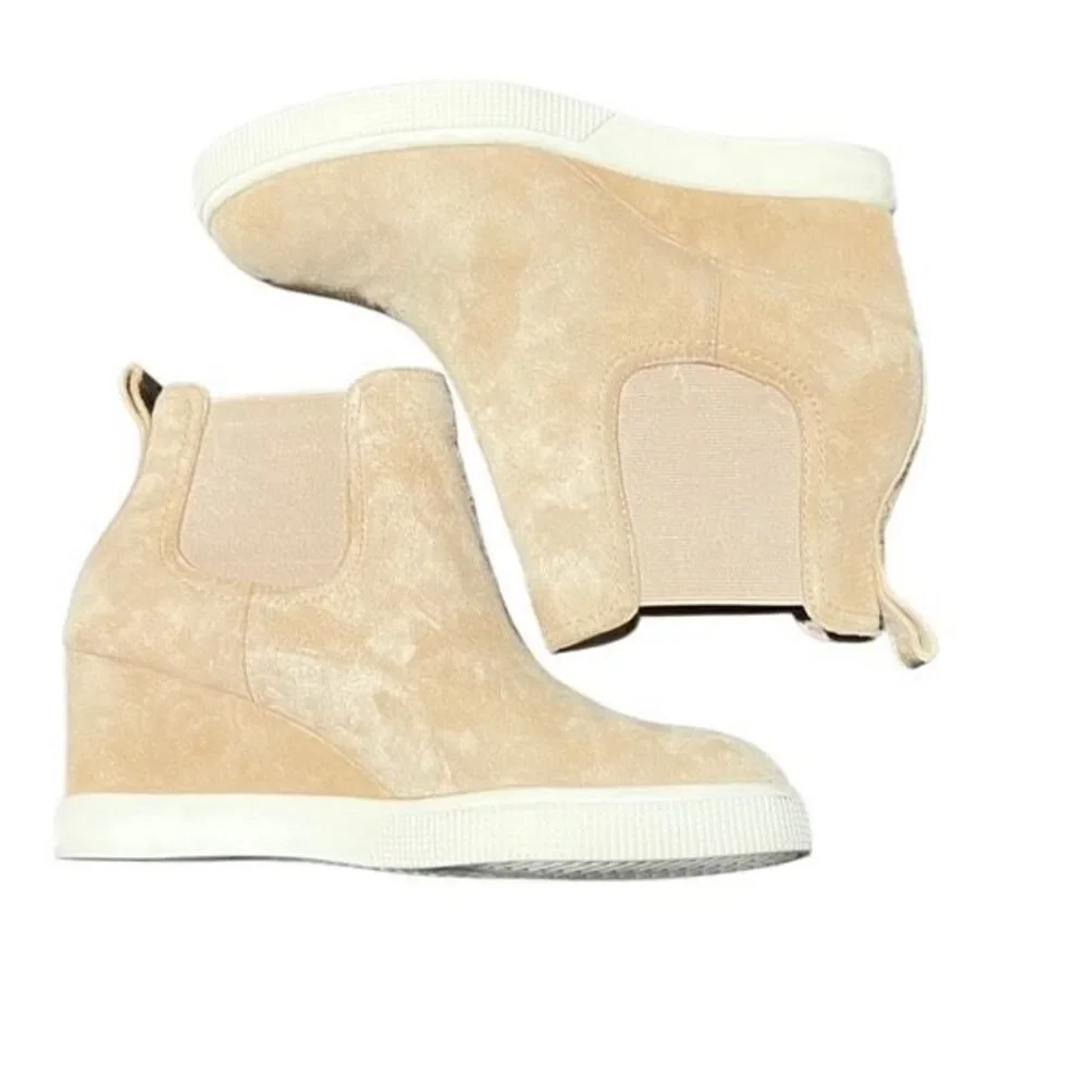 Lauren Ralph Lauren Suede Wedge Reade Sneaker Casual Shoe Size 6.5